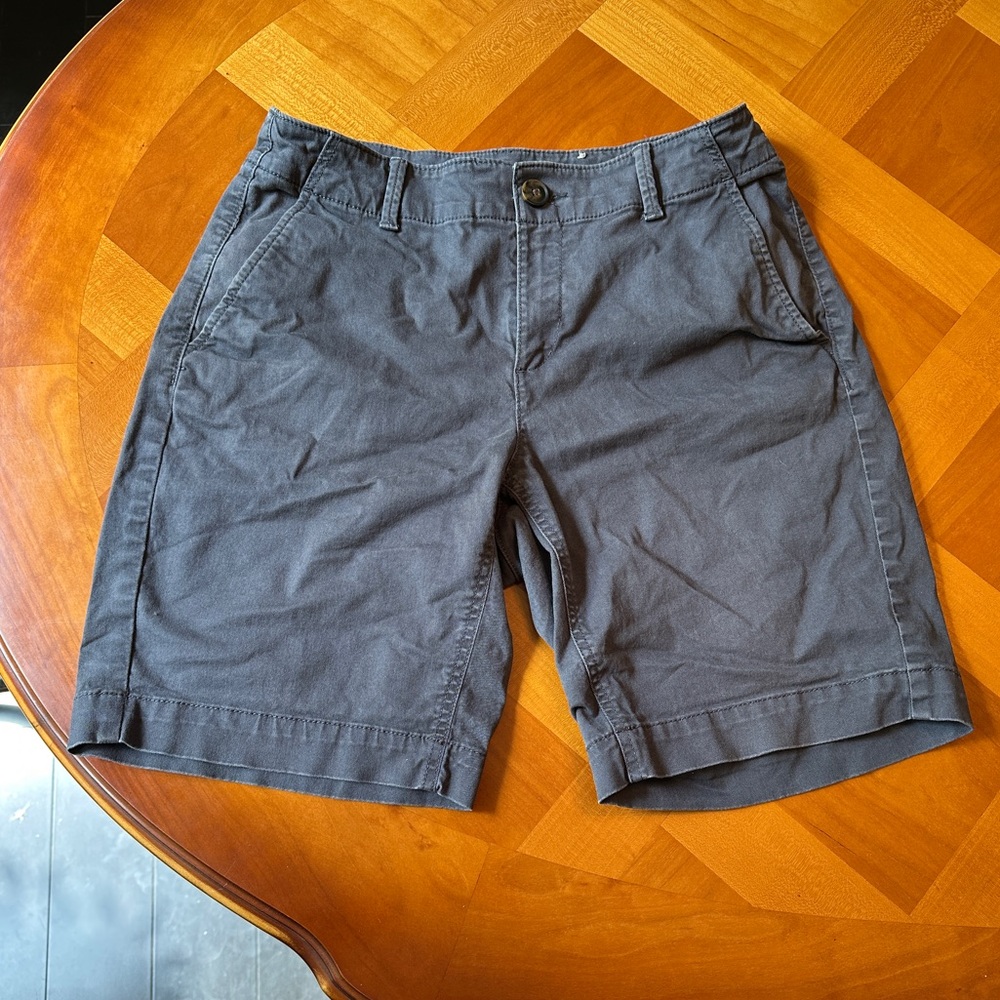 LOFT 2 Curvy Dark Gray Bermuda Shorts Chino Twill Summer